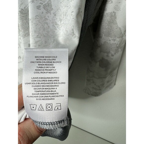 Habit White Gray Real Tree Fishing 1/4 Zip Pullover Mens Size Medium - READ - Picture 6 of 16